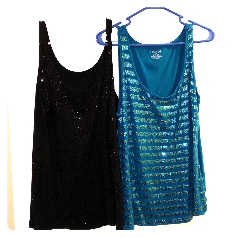 Two sequined tanks
